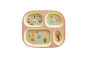 Kattaus - Rice - Melamine Kids 4 Room Plate - Coral Ocean Print - KIPL4-OCEI