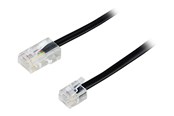Verkkokaapelit - Deltaco DEL-1701S - phone cable - 1 m - black - Musta - 1m - DEL-1701S