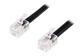 Verkkokaapelit - Deltaco phone cable - 5 m - black - Musta - 5m - DEL-156-B