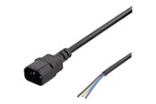 Sisäiset virtakaapelit - Deltaco - power cable - IEC 60320 C14 to bare wire - 2 m - DEL-109UC