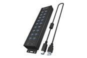 USB hub - ICY BOX IB-HUB1720-U3 USB hub - 20 porttia - USB 3.2 - Musta - IB-HUB1720-U3