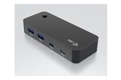 USB hub - I-Tec - hub - universal KVM - 6 ports USB hub - 6 satamat - Musta - CAKVMHUB2A2C