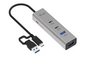 USB hub - I-Tec - hub - universal charging metal - 4 ports USB hub - 4 porttia - hopea - CAHUBMETAL2A2CPD