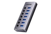 USB hub - Unitek H1314A - hub - 7-in-1 individual switches - 7 ports USB hub - 7 porttia - USB 3.2 - Harmaa - H1314A01-EU