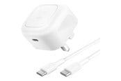 Puhelin - Adapterit & Laturit - Belkin BoostCharge power adapter - compact - 24 pin USB-C - 45 Watt - with USB-C cable (1m) - WCA013KQ1MWH-B6