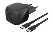 Puhelin - Adapterit & Laturit - Belkin BoostCharge power adapter - compact - 24 pin USB-C - 45 Watt - with USB-C cable (1m) - WCA013KQ1MBK-B6