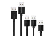 USB kaapelit - RAVPower 5 x USB 2.0 to Micro USB Cables (0.3 m + 2 x 0.9 m + 1.8 m + 3.0 m) Black - RP-LC04B