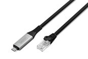Verkkokaapelit - DIGITUS USB-C 3.2 Gen1 to RJ45 Adapter - 3m - Musta - 3m - AK-300601-030-S