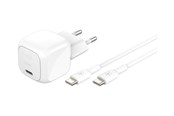 Puhelin - Adapterit & Laturit - Belkin BoostCharge power adapter - compact - 24 pin USB-C - 30 Watt - with USB-C cable (1m) - WCA008KQ1MWH-B6