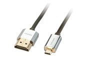 Näyttökaapeli - Lindy CROMO Slim High Speed HDMI to micro HDMI Cable with Ethernet - 41680