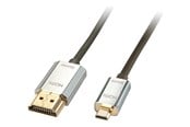 Näyttökaapeli - Lindy CROMO Slim High Speed HDMI to micro HDMI Cable with Ethernet - 41678