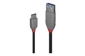 USB kaapelit - Lindy Black Line - USB-C cable - 24 pin USB-C to USB Type A - 15 cm - 36895