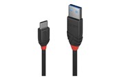 USB kaapelit - Lindy Black Line - USB-C cable - 24 pin USB-C to USB Type A - 50 cm - 36915