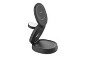 Puhelin - Adapterit & Laturit - Belkin BoostCharge wireless charging stand - 3-in-1 magnetic compact - + AC power adapter - 15 Watt - WIZ034KQBK