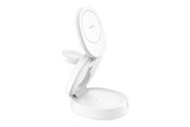 Puhelin - Adapterit & Laturit - Belkin BoostCharge wireless charging stand - 3-in-1 magnetic compact - + AC power adapter - 15 Watt - WIZ034KQWH