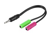 Audiokaapelit - Vivanco 1×4 pin plug – 2x 3.5mm 3pin socket 0.1m - 4008928454994
