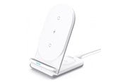 Puhelin - Adapterit & Laturit - Aukey LC-A2 Aircore 2 in 1 Wireless Charging Stand - White - LC-A2 White