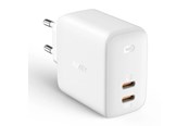 Puhelin - Adapterit & Laturit - Aukey PA-B4 Omnia Duo 65W Dual-Port PD Wall Charger with GaNFast Tech - PA-B4 White
