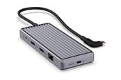 Telakointiasemat - Unisynk 10 Port USB-C Hub 4K 60Hz 100W - Grey - 10352