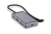 Telakointiasemat - Unisynk 8 Port USB-C Hub V2 4K 60 HZ 100QW - Grey - 10386