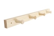 Kannakkeet & Saranat  - Home>it Coat rack 4 hooks pine wood natural RETRO - 12302