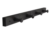 Kannakkeet & Saranat  - Home>it Coat rack 4 hooks pine wood black RETRO - 12303