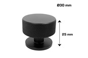 Kannakkeet & Saranat  - Home>it Knurled Furniture Knob Matte Black Set of 2 - 21280