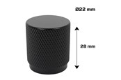 Kannakkeet & Saranat  - Home>it Knurled Furniture Knob Matte Black Set of 2 - 21286