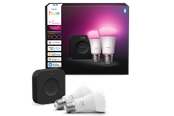 Smart Home - Älykoti - Philips Hue Aloituspakkaus: 2 kpl väriä toistavaa E27-älylamppua + Bridge Pro - 929003853518
