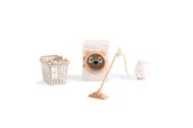 Dollhouse & Accessories - Lundby tøjvask m/støvsuger vaskemask & kurv - 18265