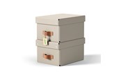 Arkistointi & Säilytys - Leitz Puro säilytyslaatikko kannella, pieni, 7L, 100% kierrätyskartonki, 2 kpl, Beige - 61470012