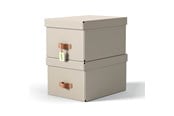 Arkistointi & Säilytys - Leitz Puro säilytyslaatikko kannella, keskikokoinen, 17L, 100 % kierrätyskartonki, 2 kpl, Beige - 61490012