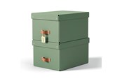 Arkistointi & Säilytys - Leitz  Puro säilytyslaatikko kannella, keskikokoinen, 17L, 100 % kierrätyskartonki, 2 kpl, Vihreä - 61490050