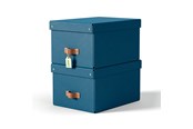 Arkistointi & Säilytys - Leitz Puro säilytyslaatikko kannella, keskikokoinen, 17L, 100 % kierrätyskartonki, 2 kpl, Tummansininen - 61490068