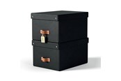 Arkistointi & Säilytys - Leitz Puro säilytyslaatikko kannella, keskikokoinen, 17L, 100 % kierrätyskartonki, 2 kpl, Musta - 61490095