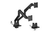 Näytön kiinnitys - DUTZO Monitorivarsi kahdelle näytölle (24" - 45") - Heavy Duty Deluxe USB A & C -porteilla - Musta - MMHDDLX-2B