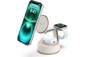 Puhelin - Adapterit & Laturit - Belkin UltraCharge Pro 25w Qi2 3in1 Magnetic Charger Sand - WIZ040KQSD