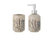 Kylpyhuoneen lisätarvikkeet - Bloomingville - Bea Soap Dispenser Set - Stoneware - 82055045