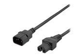 Virtakaapelit (ulkoinen) - Deltaco - power extension cable - IEC 60320 C15 to IEC 60320 C14 - 3 m - DEL-116C