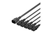 Sisäiset virtakaapelit - Deltaco DEL-113D - power splitter - IEC 60320 C14 to power IEC 60320 C13 - 2 m - DEL-113D