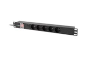 Virtakaapelit (ulkoinen) - Lanberg - power distribution unit - 2500 Watt - PDU-05E-0200-IEC-BK