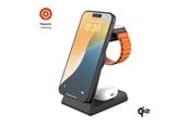 Puhelin - Adapterit & Laturit - FIXED 3in1 Mag ALU Qi2 Wireless Charging station Black - FIXMPOS-AL2-BK