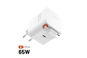 Puhelin - Adapterit & Laturit - FIXED Super Fast Dual USB-C Charger with retractable cable 65W White - FIXCG65R-2C-WH