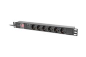 Virtakaapelit (ulkoinen) - Lanberg - power distribution unit - 2500 Watt - PDU-06F-0200-IEC-BK