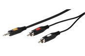 Audiokaapelit - Vivanco Audio Cable 1x3.5mm / 2xRCA 2.5m Black - 4008928460315