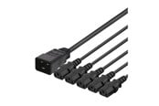 Sisäiset virtakaapelit - Deltaco DEL-113Q - power splitter - IEC 60320 C20 to power IEC 60320 C13 - 3 m - DEL-113Q