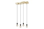 Valaisimet - EGLO HALKIN RIIPPUVALAISIN 4L E27 MUSTA/PUU FSC - 43799