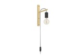 Valaisimet - EGLO POCKLEY WALL E27 MUSTA/PUU FSC - 44013