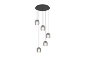 Valaisimet - EGLO CIAMPINO CLUSTER 5XE27 MUSTA/MUSTA TRANSP. - 901194
