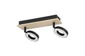 Valaisimet - EGLO RIELVES TRACK L280 2X4.2W PUU/MUSTA/VALKOINEN FSC - 901203